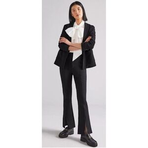 Anthropologie Maeve Black Front Seam Split ankle trousers